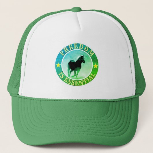 Vrijheid (paard, groen) trucker pet (Voorkant)