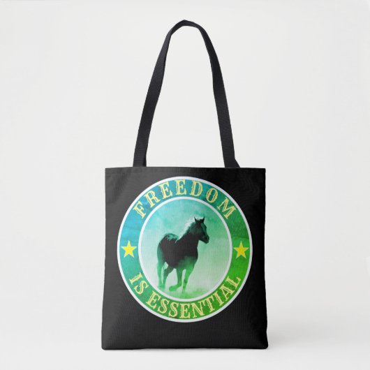 Vrijheid (paard, zwart) Tas (Voorkant)