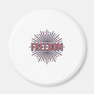 Vrijheid Patriottisch Vuurwerk Vector T-shirt Ontw Magneet