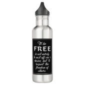 Vrijheid Quote aangepaste monogram waterflessen Waterfles (Links)