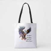 "Vrijheid" Quote met American Eagle en Vlag Tote Bag (Voorkant)