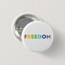 Vrijheid regenboog gradiënt typografie lgbt gay pr ronde button 3,2 cm