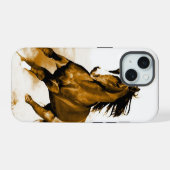 Vrijheid - Rennend Paard iPhone 15 Hoesje (Achterkant horizontaal)