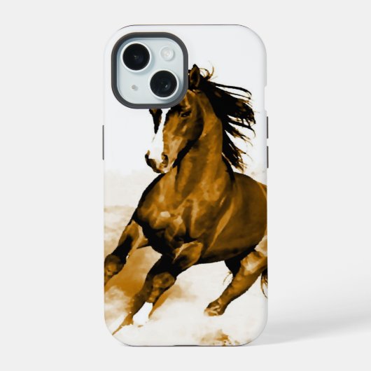 Vrijheid - Rennend Paard iPhone 15 Hoesje (Achterkant)