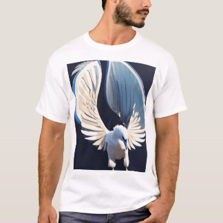 Vrijheid Rijzende Duif Tattoo | Zwart & Wit T-shirt