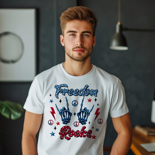 Vrijheid Rocks Onafhankelijkheidsdag 4 juli T-shirt