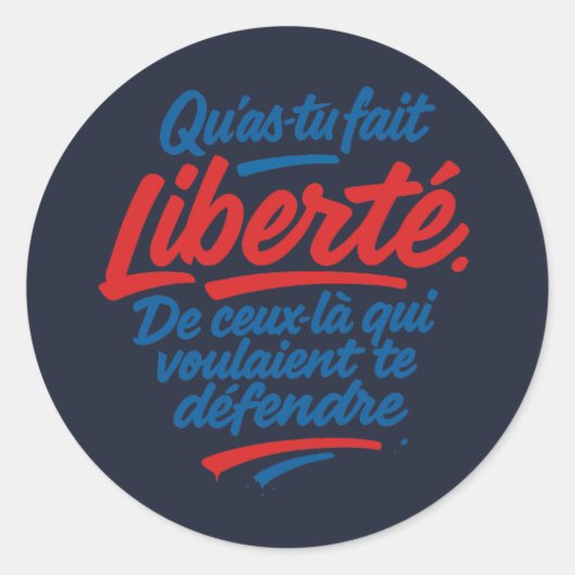 Vrijheid Ronde Sticker (Voorkant)