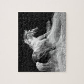 Vrijheid - Ruitend Horse Black White Legpuzzel (Verticaal)