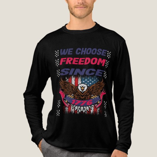 Vrijheid sinds 1776 - Bald Eagle Tri-Blend Shirt (Voorkant volledig)