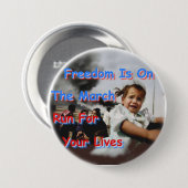 Vrijheid staat op de agenda van maart ronde button 7,6 cm (Voorkant /achterkant)
