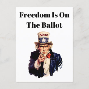 Vrijheid staat op de stembus 2026 briefkaart