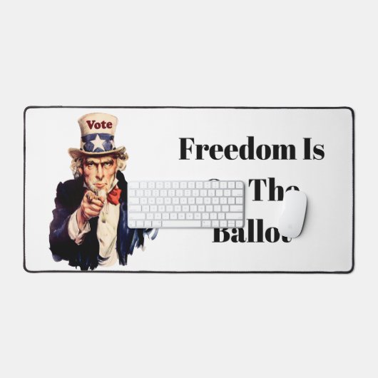 Vrijheid staat op de stembus 2026 bureaumat (Keyboard & Muis)