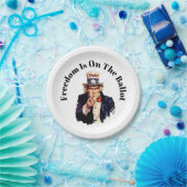 Vrijheid staat op de stembus 2026 papieren bordje (Feest)