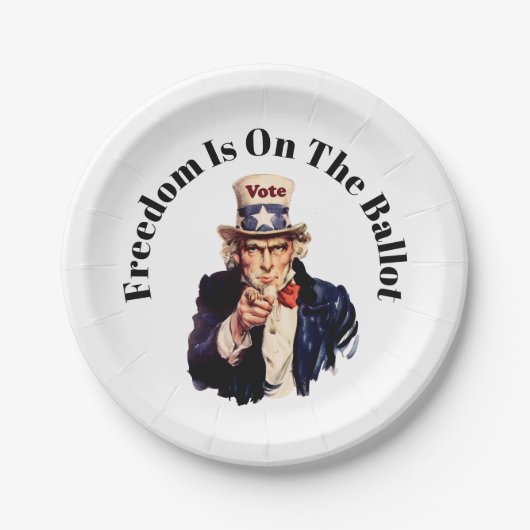 Vrijheid staat op de stembus 2026 papieren bordje (Voorkant)