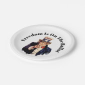 Vrijheid staat op de stembus 2026 papieren bordje (Gekanteld)