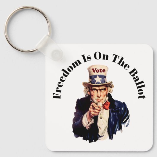 Vrijheid staat op de stembus 2026 sleutelhanger (Voorkant)