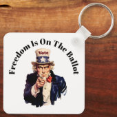 Vrijheid staat op de stembus 2026 sleutelhanger (Achterkant)