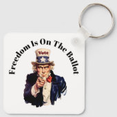 Vrijheid staat op de stembus 2026 sleutelhanger (Achterkant)