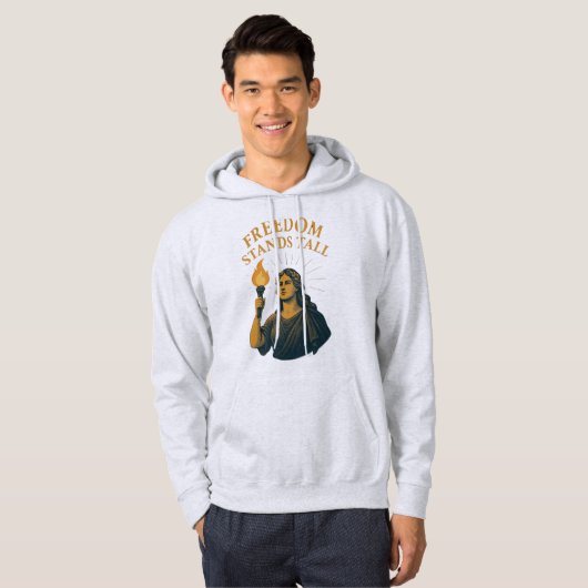 Vrijheid Staat Rechtop – Een Toorts voor Iedereen Hoodie (Voorkant volledig)