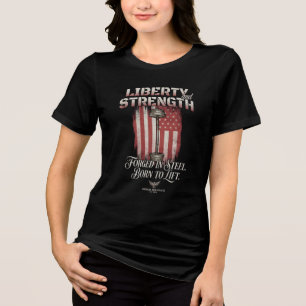 Vrijheid Sterkte Gesmeed Staal   American Iron Ath Tri-Blend Shirt