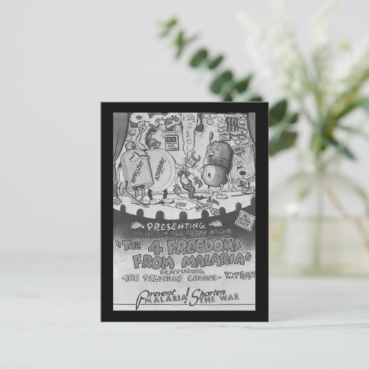 Vrijheid tegen malaria weerzinwekkende muggen briefkaart (Staand voorkant)