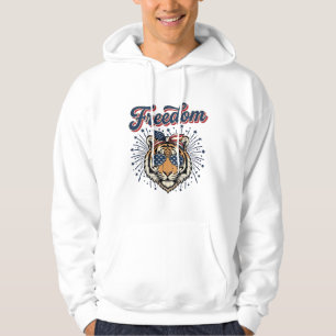 Vrijheid Tijger Patriottisch Vintage Gravure Shirt