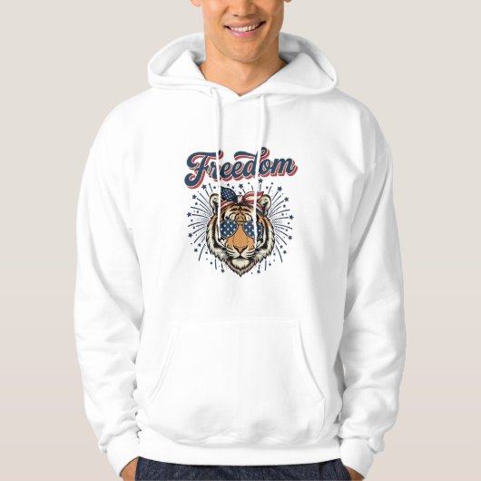 Vrijheid Tijger Patriottisch Vintage Gravure Shirt (Voorkant)