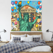 Vrijheid tussen vrede en oorlog canvas afdruk (Insitu (Slaapkamer))