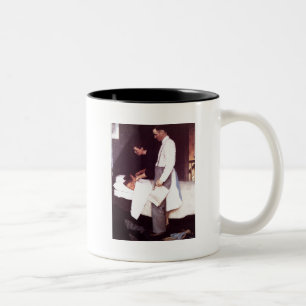 vrijheid van angst tweekleurige koffiemok