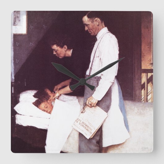 vrijheid van angst vierkante klok (Voorkant)