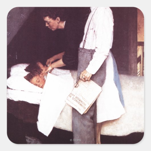 vrijheid van angst vierkante sticker (Voorkant)