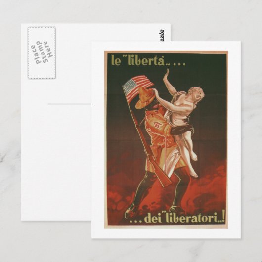 Vrijheid van de bevrijders Propaganda-Poster Briefkaart (Voorkant / Achterkant)