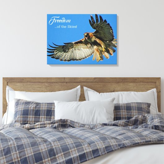 Vrijheid van de met roodstaartstaartvis canvas afdruk (Insitu (Slaapkamer))