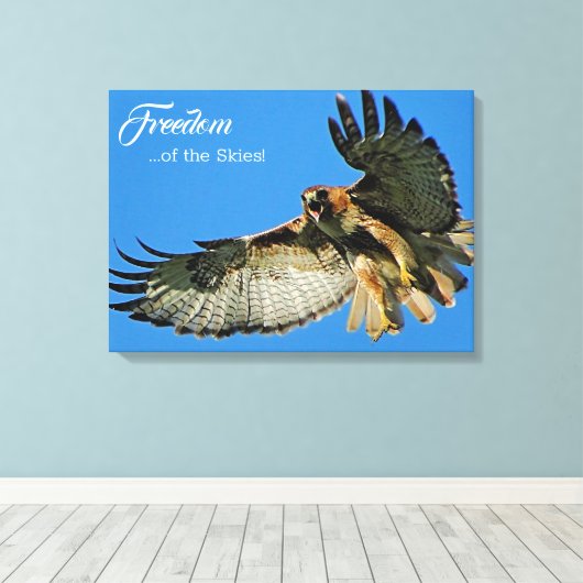 Vrijheid van de met roodstaartstaartvis canvas afdruk (Insitu (Houten vloer))