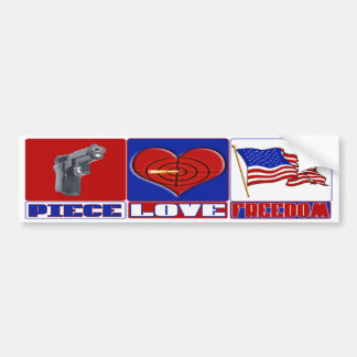 VRIJHEID VAN DE PIECE (PEACE) LOVE (HEART) (VLAG V BUMPERSTICKER