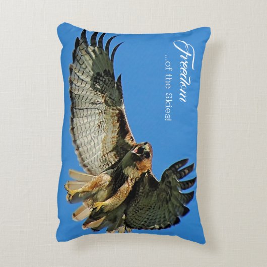 Vrijheid van de Skies Red'Tailed Hawk Accent Kussen (Achterkant (Verticaal))
