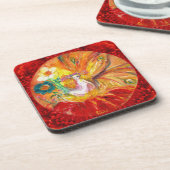 VRIJHEID VAN DE VLOEREN Rood gele Fantassie Bier Onderzetter (Linkerzijde)