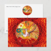 VRIJHEID VAN DE VLOEREN Rood gele Fantassie Briefkaart (Voorkant / Achterkant)