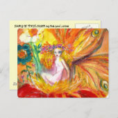 VRIJHEID VAN DE VLOEREN Rood gele Fantassie Briefkaart (Voorkant / Achterkant)