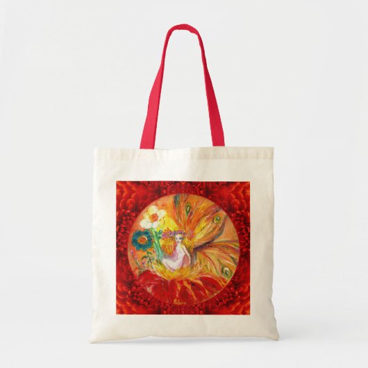 VRIJHEID VAN DE VLOEREN Rood gele Fantassie Tote Bag (Voorkant)