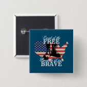 Vrijheid van de Vrije moderne Verenigde Staten Vierkante Button 5,1 Cm (Voorkant /achterkant)