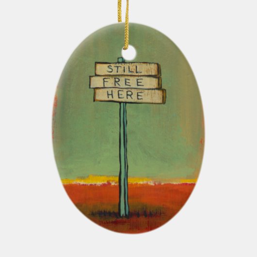 Vrijheid van denker en libertariëer keramisch ornament (Achterkant)