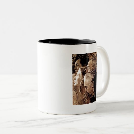 Vrijheid van eredienst tweekleurige koffiemok (Voorkant rechts)