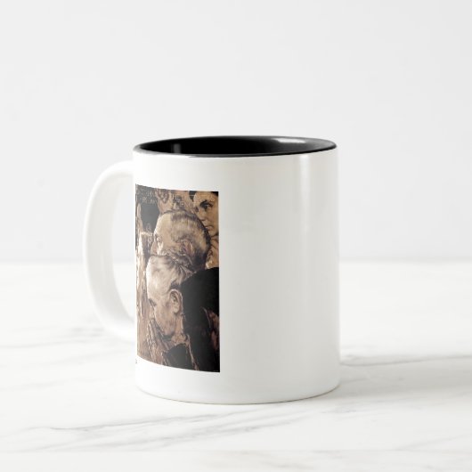 Vrijheid van eredienst tweekleurige koffiemok (Voorkant links)