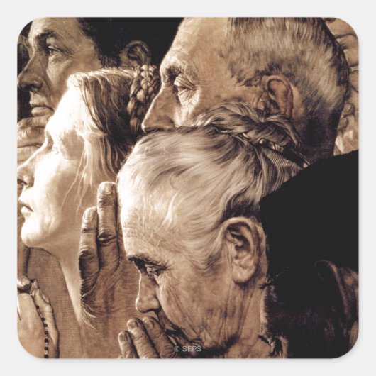 Vrijheid van eredienst vierkante sticker (Voorkant)