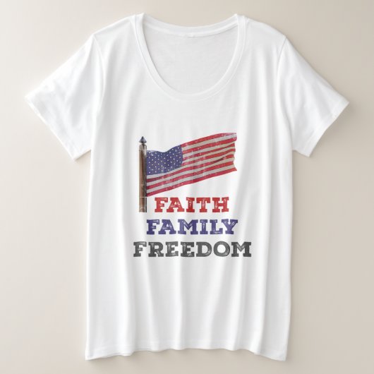 Vrijheid van familie grote maat t-shirt (Design voorkant)