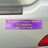Vrijheid van godsdienst bumpersticker (Op auto)