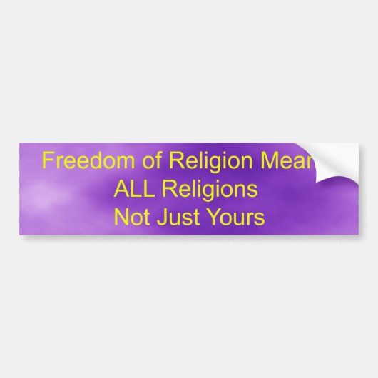 Vrijheid van godsdienst bumpersticker (Voorkant)