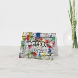 Vrijheid van kunst voor vluchtelingen. bedankkaart