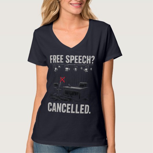 Vrijheid van meningsuiting afgelast protest t-shirt (Voorkant)